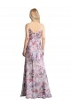 Affordable Stretch Satin & Floral A-Line Cowl Neck Long Evening Dress UK