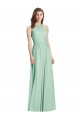 Affordable Soft Chiffon Mint Green A-Line Halter Neck Long Maxi Evening Dress UK