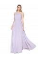 Affordable Soft Chiffon Lilac A-Line Halter Neck Long Wedding Party Dress UK