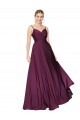 Affordable Stretch Crepe Wild Berry A-Line Spaghetti Straps Long Evening Dress UK