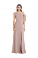Affordable Stretch Crepe Dusty Pink A-Line Off the Shoulder Long Evening Dress UK