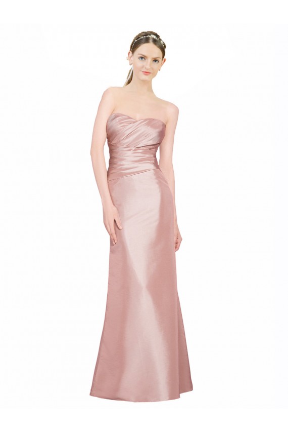Affordable Stretch Satin A-Line Sweetheart Long Evening Dress UK
