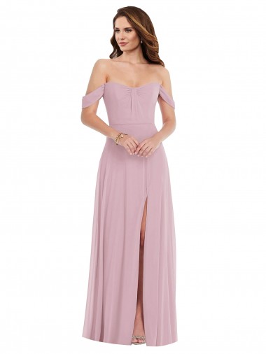 Affordable Soft Chiffon Primrose A-Line Sweetheart Long Maxi Evening Dress UK