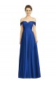 Affordable Soft Chiffon Royal Blue A-Line Off the Shoulder Long Maxi Evening Dress UK