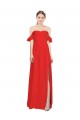 Affordable Stretch Crepe Red A-Line Off the Shoulder Long Evening Dress UK