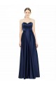 Affordable Stretch Satin Dark Navy A-Line Sweetheart Long Wedding Party Dress UK