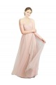 Affordable Tulle Pink A-Line Sweetheart Long Semi Formal Evening Gown UK