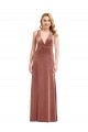 Affordable Stretch Velvet Cinnamon Rose A-Line V-Neck Long Maxi Evening Dress UK