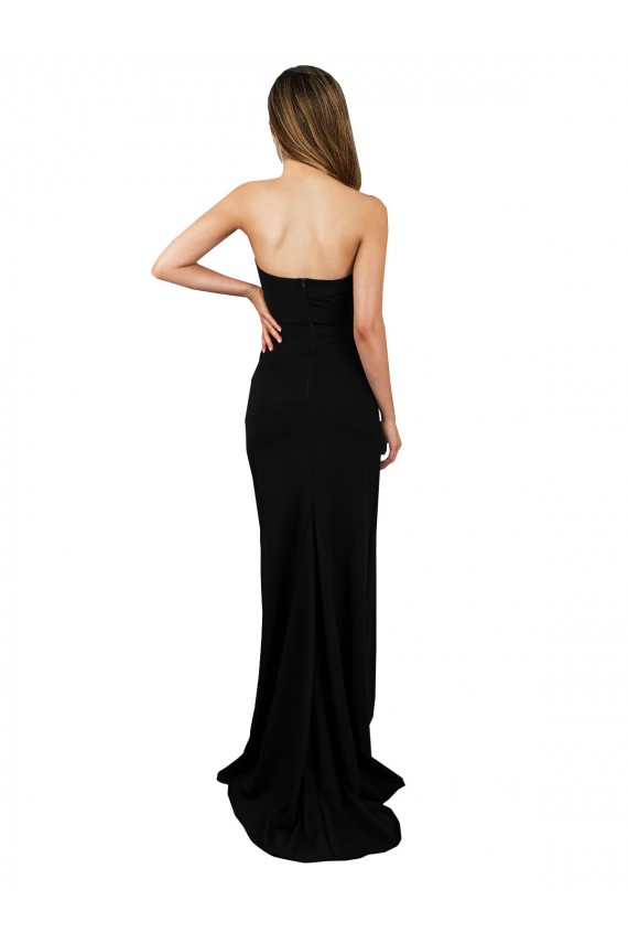 Affordable Stretch Crepe Black Column Sweetheart Long Sexy Evening Dress UK