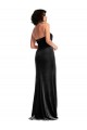 Affordable Stretch Velvet Black Mermaid Halter Neck Long Evening Dress UK