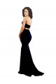 Affordable Stretch Crepe Black Mermaid High Neck Long Wedding Party Dress UK