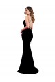 Affordable Stretch Crepe Black Mermaid High Neck Long Sexy Evening Dress UK