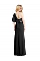 Affordable Stretch Crepe Black Sheath One Shoulder Long Evening Dress UK