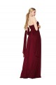 Affordable Soft Chiffon Burgundy A-Line Sweetheart Long Sleeveless Evening Dress UK