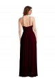 Affordable Soft Chiffon Burgundy Gold A-Line Spaghetti Straps Long Maxi Evening Dress UK