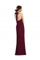 Affordable Stretch Crepe Burgundy Gold Trumpet Halter Neck Long Semi Formal Evening Dress UK