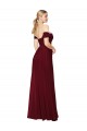 Affordable Soft Chiffon Burgundy Mermaid Off the Shoulder Long Bridal Party Dress UK