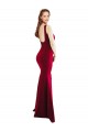 Affordable Stretch Crepe Burgundy Mermaid Square Neck Long Wedding Party Dress UK