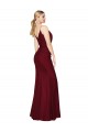 Affordable Soft Chiffon Burgundy Mermaid V-Neck Long Sexy Evening Dress UK