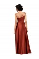 Affordable Silky Satin Burnt Orange A-Line One Shoulder Long Evening Dress UK
