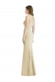 Affordable Stretch Crepe Champagne Trumpet Bateau Neck Long Semi Formal Evening Dress UK