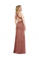 Affordable Stretch Velvet Cinnamon Rose A-Line V-Neck Long Maxi Evening Dress UK