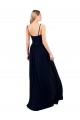 Affordable Soft Chiffon Dark Navy A-Line Spaghetti Straps Long Evening Dress UK