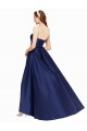 Affordable Satin Dark Navy A-Line Strapless Long Evening Dresses UK