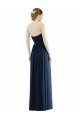 Affordable Soft Chiffon Dark Navy A-Line Sweetheart Long Evening Dresses UK