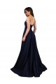 Affordable Stretch Crepe Dark Navy A-Line Sweetheart Long Evening Dress UK