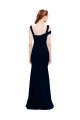 Affordable Stretch Crepe Dark Navy Mermaid Off the Shoulder Long Evening Dress UK