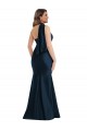 Affordable Silky Satin Dark Navy Mermaid One Shoulder Long Plus Size Evening Dress UK