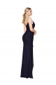 Affordable Soft Chiffon Dark Navy Mermaid Spaghetti Straps Long Evening Dress UK