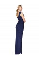 Affordable Soft Chiffon Dark Navy Mermaid V-Neck Long Sexy Evening Dress UK