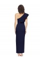 Affordable Stretch Crepe Dark Navy Sheath One Shoulder Long Evening Dress UK