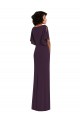 Affordable Spandex Grape Sheath V-Neck Long Maxi Evening Dress UK