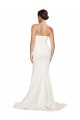 Affordable Stretch Satin Ivory Mermaid Cowl Neck Sweep Train Evening Dress UK