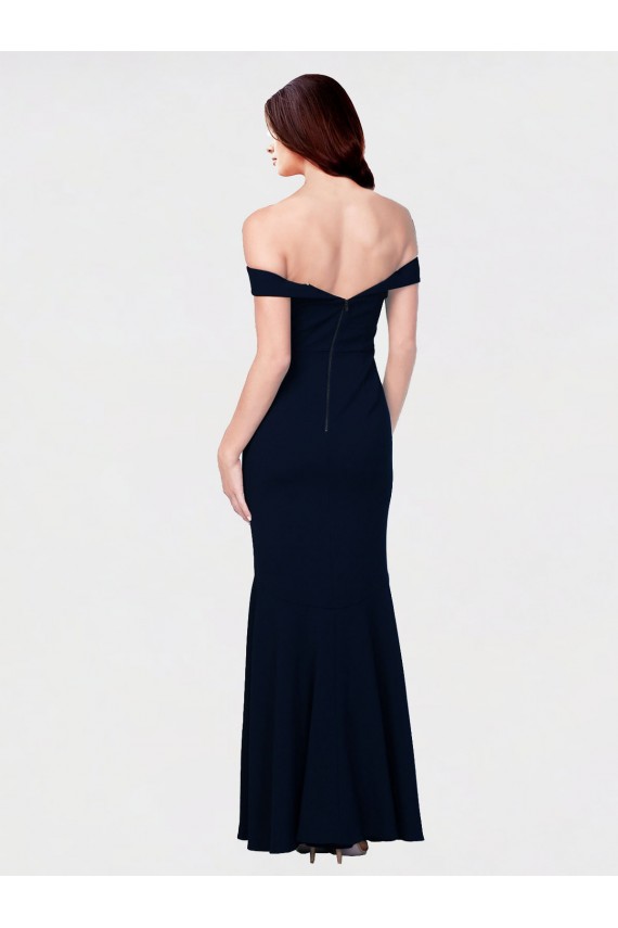 Affordable Stretch Crepe Ivory Mermaid Off the Shoulder Long Evening Dress UK
