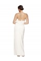 Affordable Stretch Satin Ivory Sheath Halter Neck Long Evening Dress UK