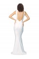 Affordable Stretch Crepe Ivory Sheath High Neck Long Evening Dress UK