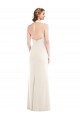 Affordable Stretch Crepe Ivory Trumpet Halter Neck Long Semi Formal Evening Dress UK