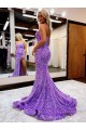 Affordable Velvet Sequin Lavender A-Line Sweetheart Court Train Evening Dress UK