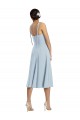 Affordable Stretch Crepe Light Sky Blue A-Line Sweetheart Midi Length Evening Dress UK