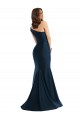 Affordable Silky Satin Light Sky Blue Mermaid One Shoulder Long Evening Dress UK