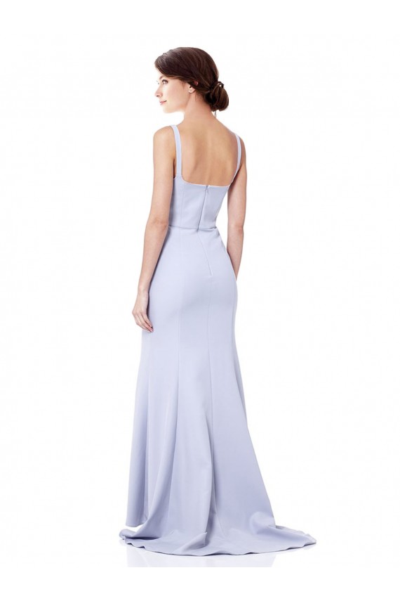 Affordable Stretch Crepe Light Sky Blue Mermaid Spaghetti Straps Long Wedding Party Dress UK