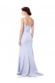 Affordable Stretch Crepe Light Sky Blue Mermaid Spaghetti Straps Long Wedding Party Dress UK