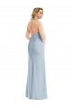 Affordable Stretch Crepe Light Sky Blue Trumpet Halter Neck Long Semi Formal Evening Dress UK