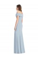 Affordable Stretch Crepe Light Sky Blue Trumpet Off the Shoulder Long Semi Formal Evening Dress UK