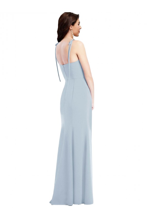 Affordable Stretch Crepe Light Sky Blue Trumpet Strapless Long Semi Formal Evening Dresses UK