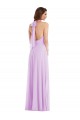 Affordable Soft Chiffon Lilac A-Line Halter Neck Long Maxi Evening Dress UK